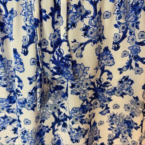 Rebecca Taylor Silk Aimee Print Blue White Top - Picture 6 of 7